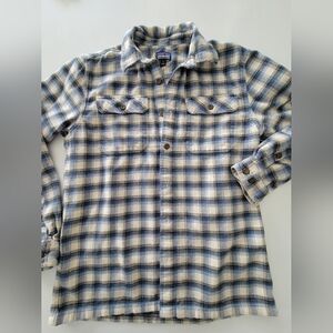 Patagonia Navy and Cream Checkered Shirt